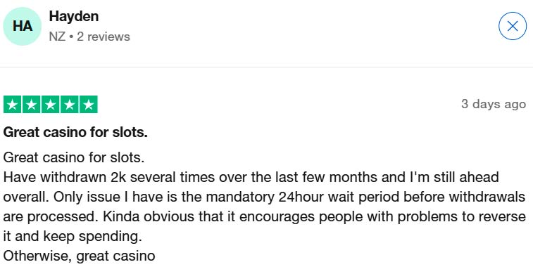 Player testimonial about Jackpot City withdrawals