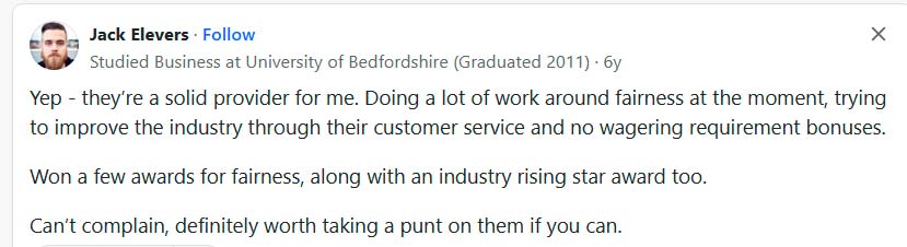 Quora expert praises PlayOJO's no-wagering bonuses